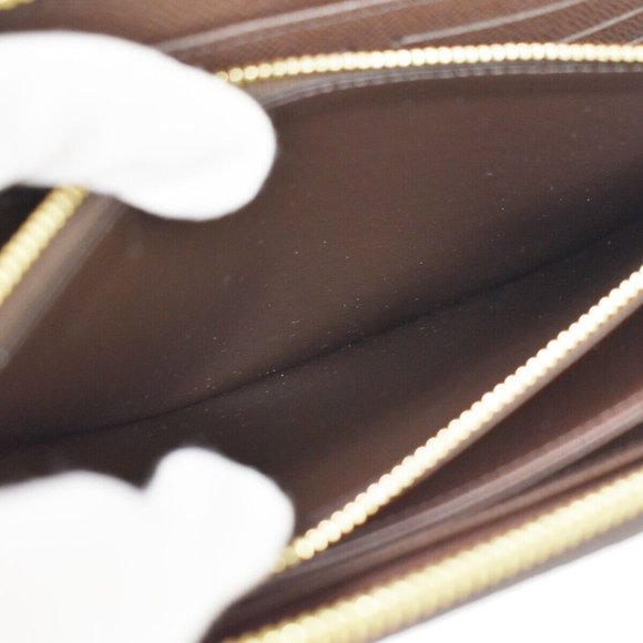 LOUIS VUITTON Zippy Wallet Long Bifold Purse Damier Leather Brown - Picture 2 of 15